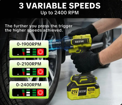 Cordless Impact Wrench 590 FT-LBS for Auto & Home Repair