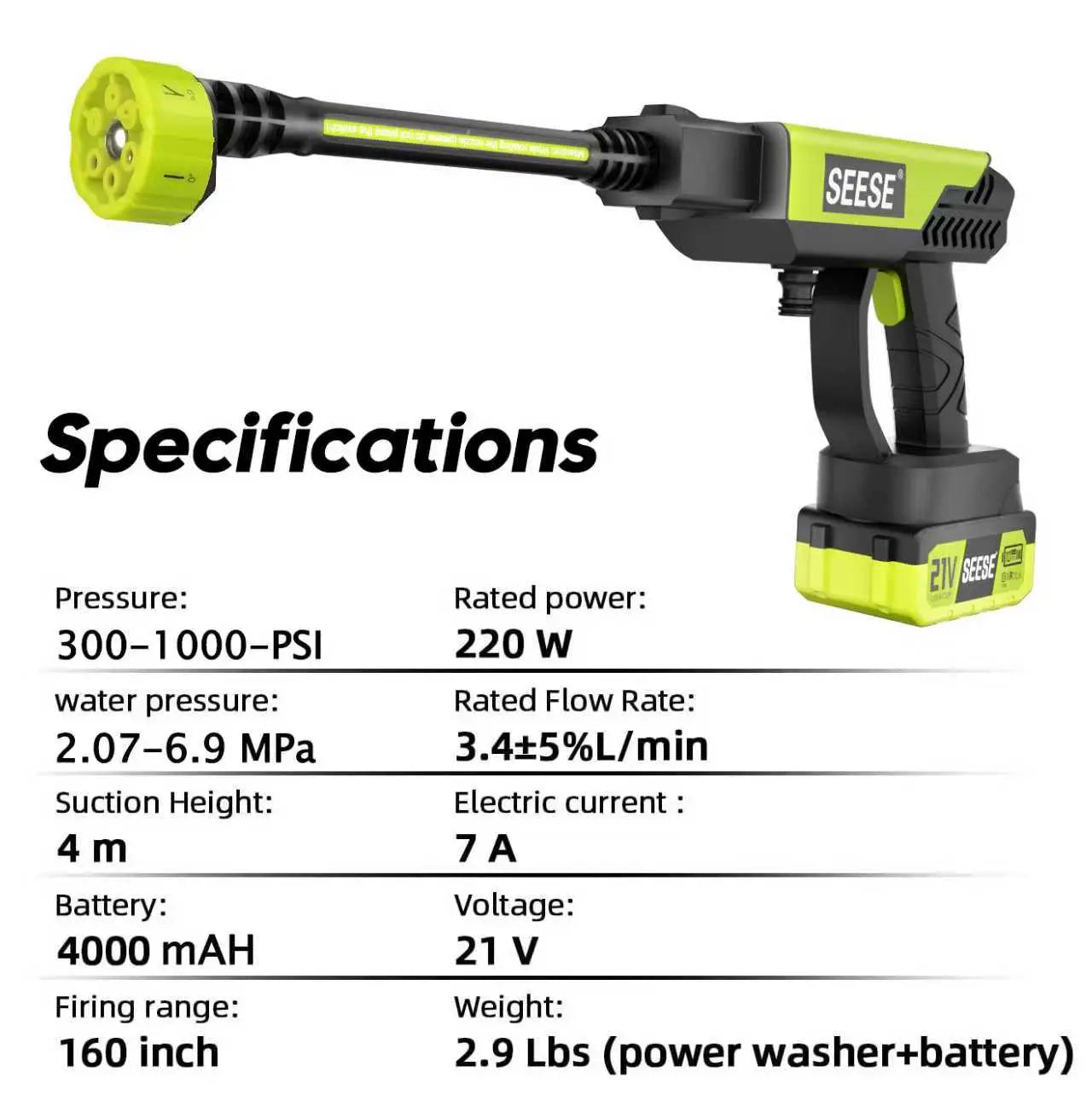 Cordless Pressure Washer for Car Washing Garden & Home