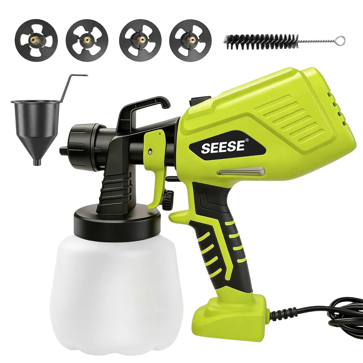 Electric Paint Sprayer 1200ml with 4 Nozzles & Adjustable Flow