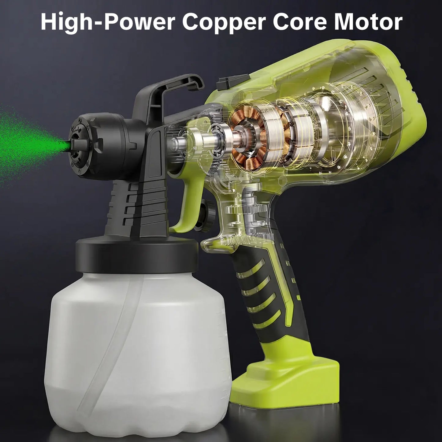 Electric Paint Sprayer 1200ml with 4 Nozzles & Adjustable Flow