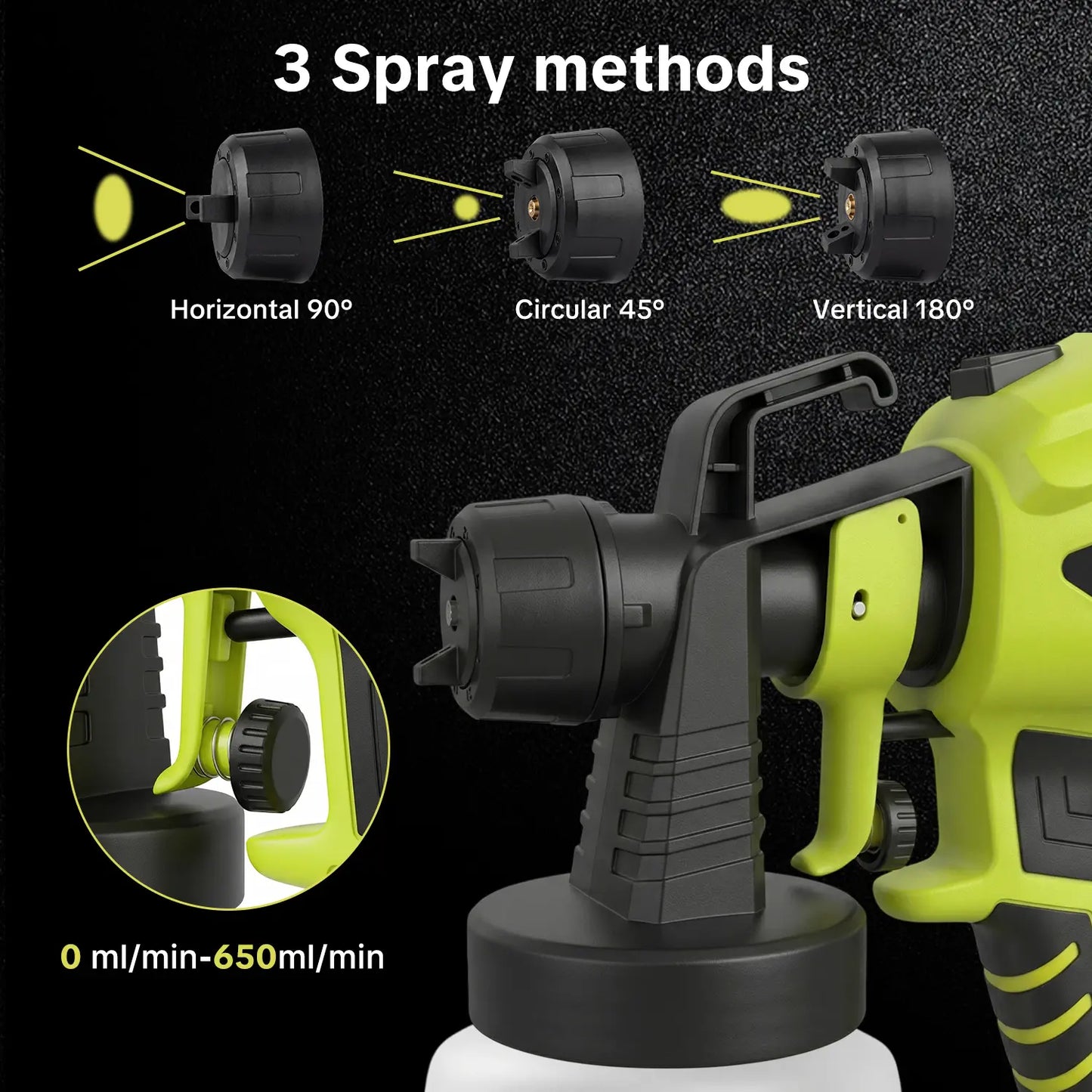 Electric Paint Sprayer 1200ml with 4 Nozzles & Adjustable Flow