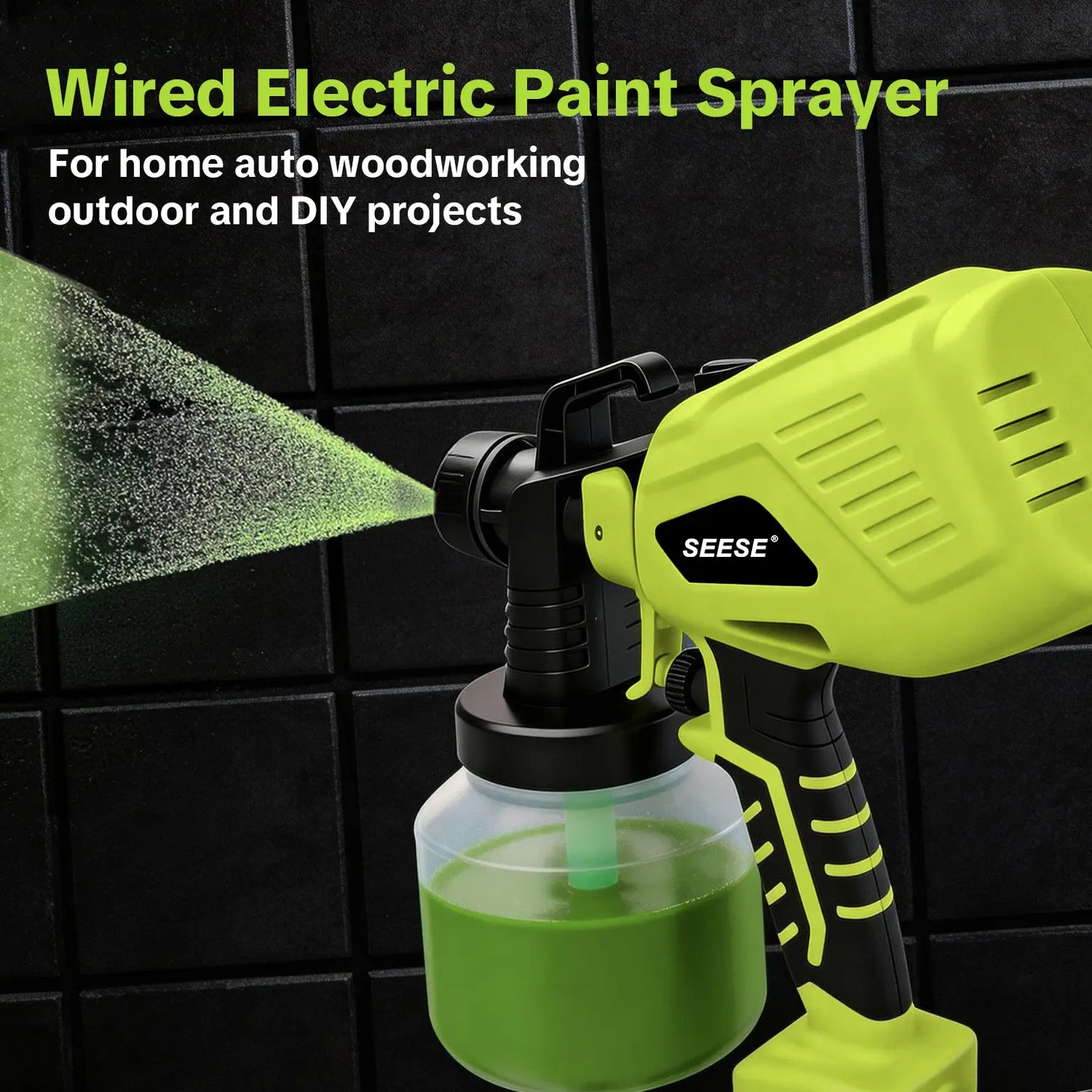 Electric Paint Sprayer 1200ml with 4 Nozzles & Adjustable Flow