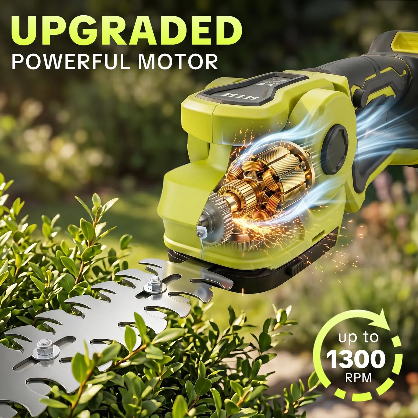 Cordless Grass Shear & Hedge Trimmer with Dual 21V Batteries