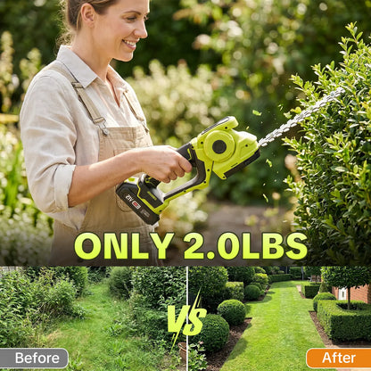 Cordless Grass Shear & Hedge Trimmer with Dual 21V Batteries