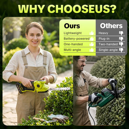 Cordless Grass Shear & Hedge Trimmer with Dual 21V Batteries