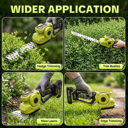 Cordless Grass Shear & Hedge Trimmer with Dual 21V Batteries